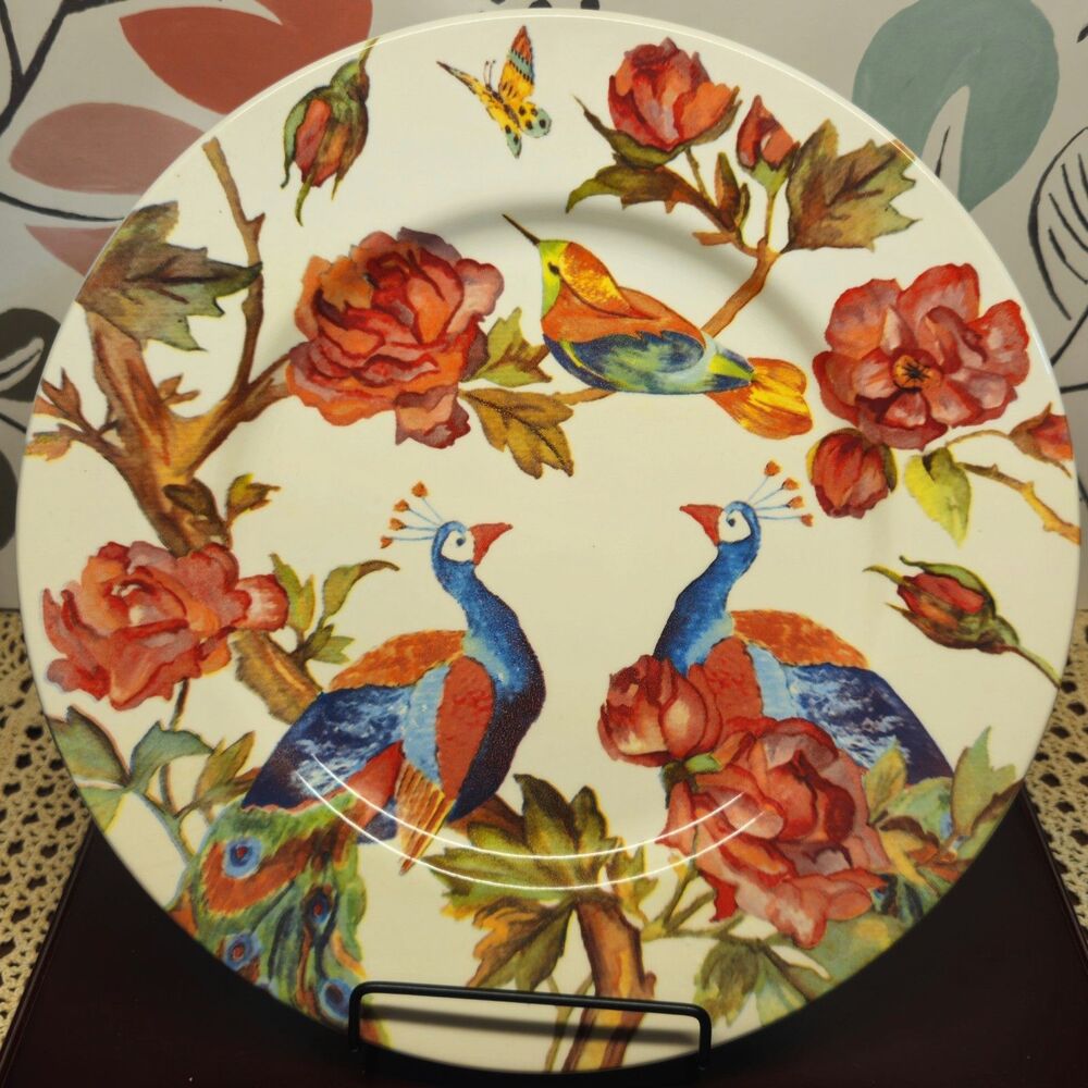 Beautiful Andrew Tanner Majestic Peacock Bird English Ceramic Dinner Plate  11"